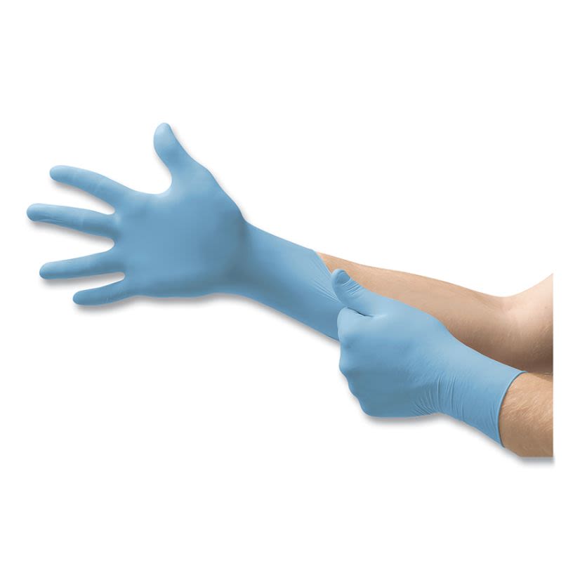 ANSELL 92-675/M TNT BLUE DISPOSABLE GLOVES, POWDER FREE, NITRILE, 5 MIL, BLUE, MEDIUM